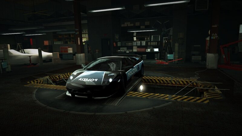 Police Car in Garage — Black, Dark