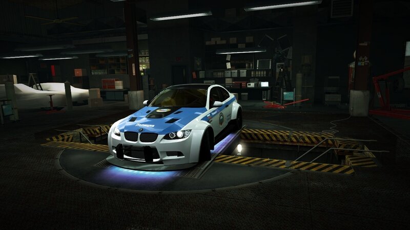 Police Car in Garage — Blue