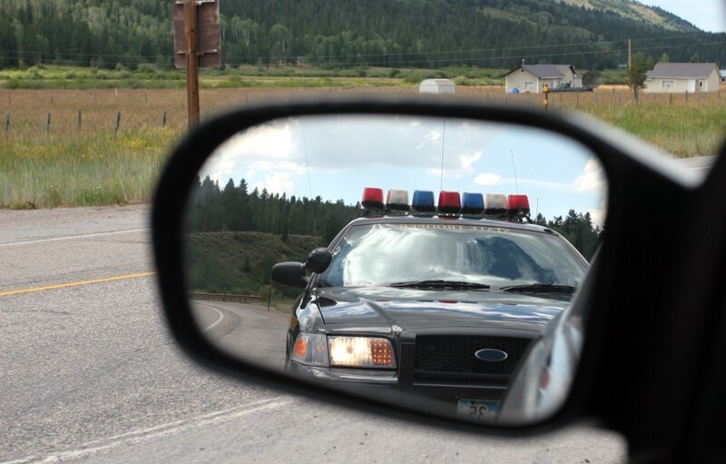 Police Car in Mirror