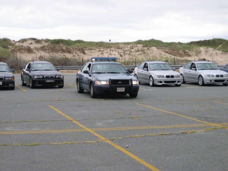 Police car in parking lot