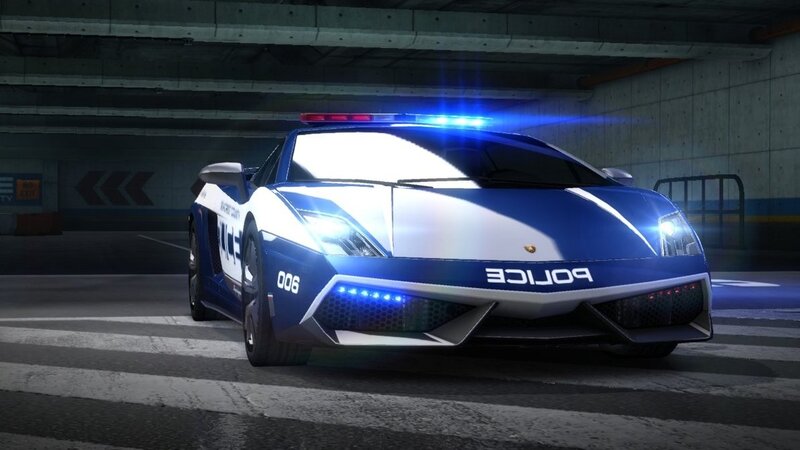 police car in underground garage
