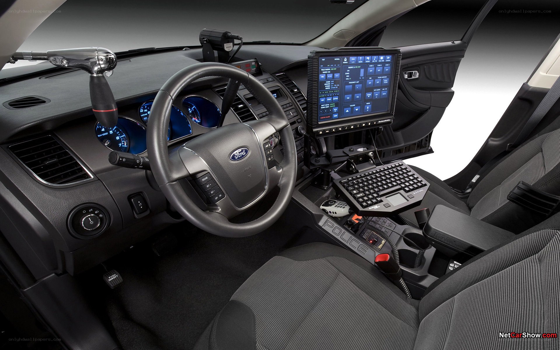 police car interior dashboard