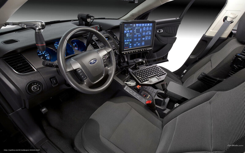 Police car interior dashboard