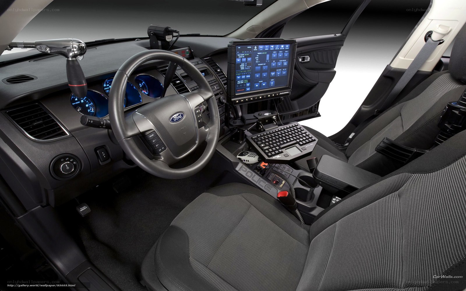 Police car interior dashboard
