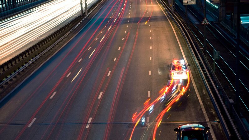 Police Car on Highway — Black