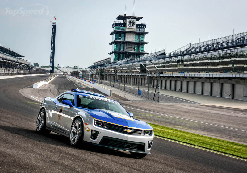 Police Car on Racetrack — Blue