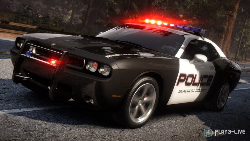 Police Car on Road — Black