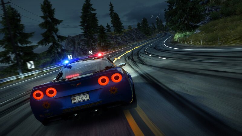 Police Car on Road — Blue, Dynamic
