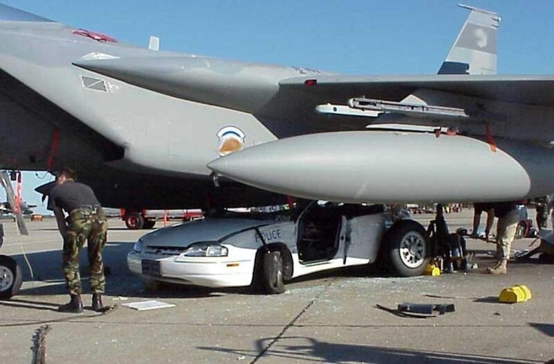 Police Car under Jet