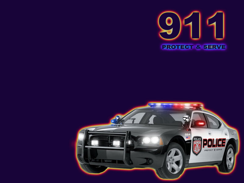 Police car with 911 logo