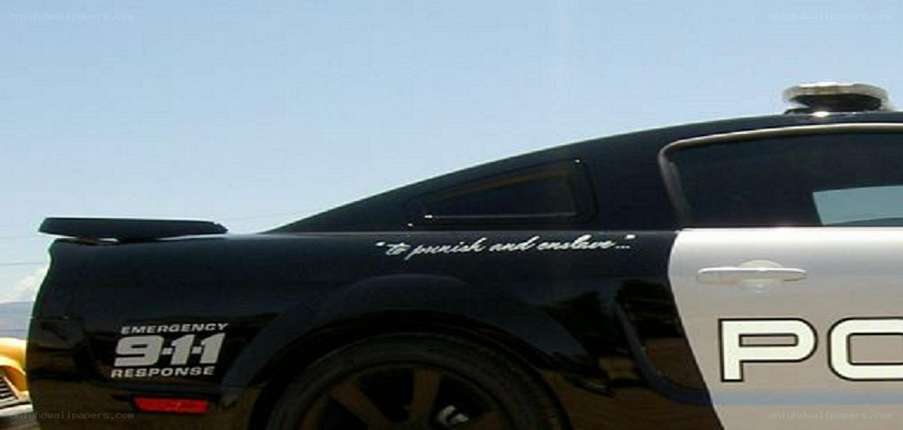 police car with custom text