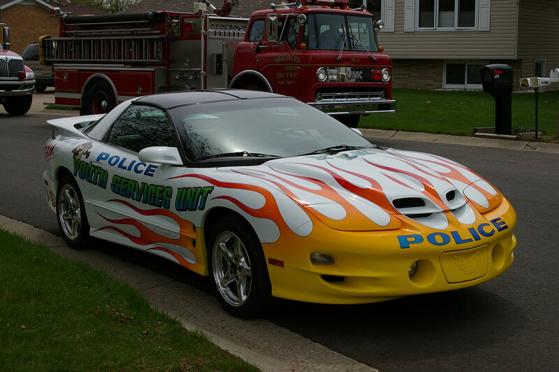 Police Car with Flames