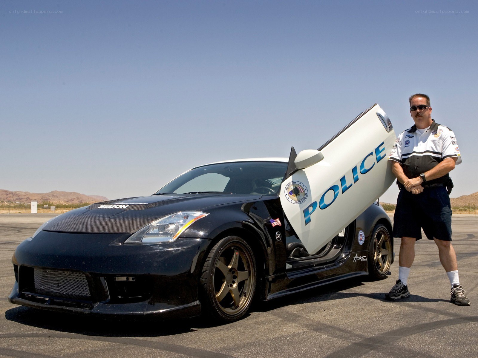 Police car with gullwing door