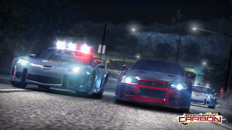 Police Cars Chasing Car — Black