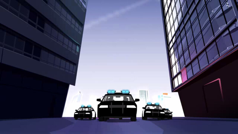 police cars in city alley