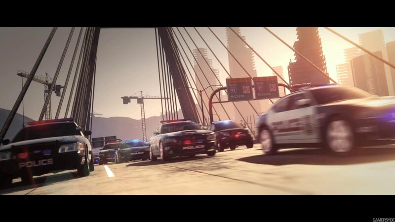 Police Cars on Bridge