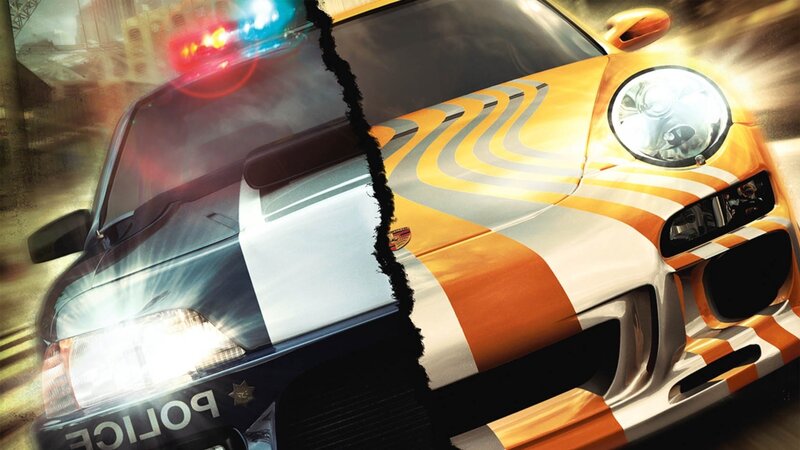 Police chase action scene
