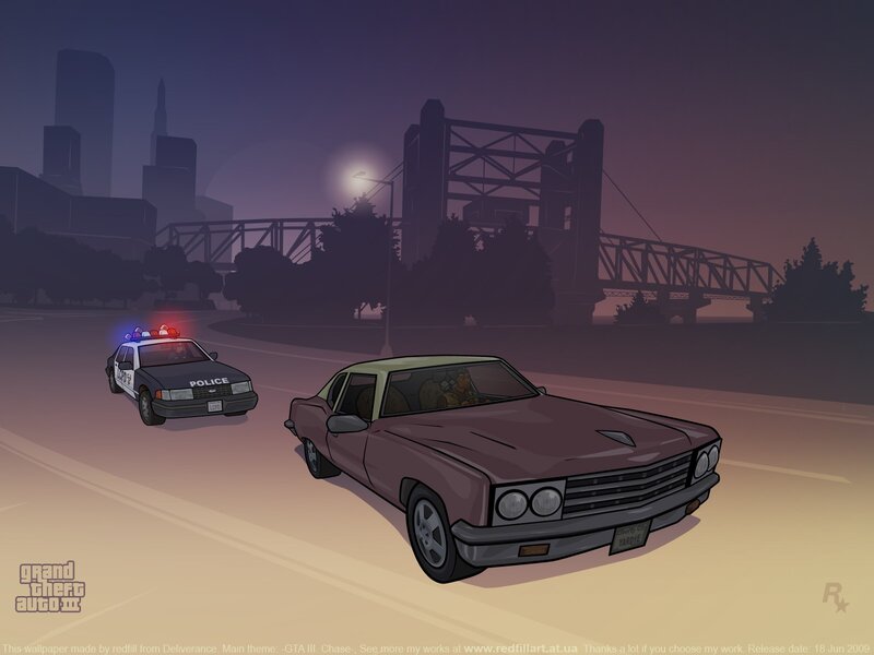 Police chase in Grand Theft Auto III