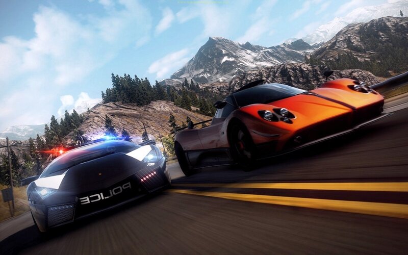 Police chase in mountainous terrain