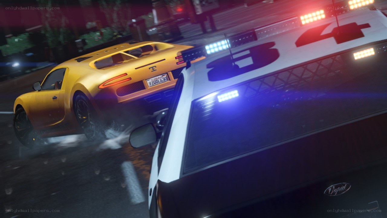 police chase in neon city