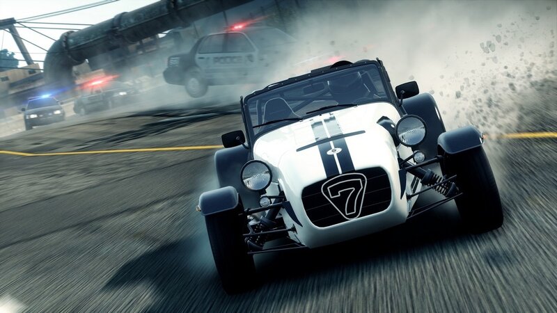 Police chase in racing game
