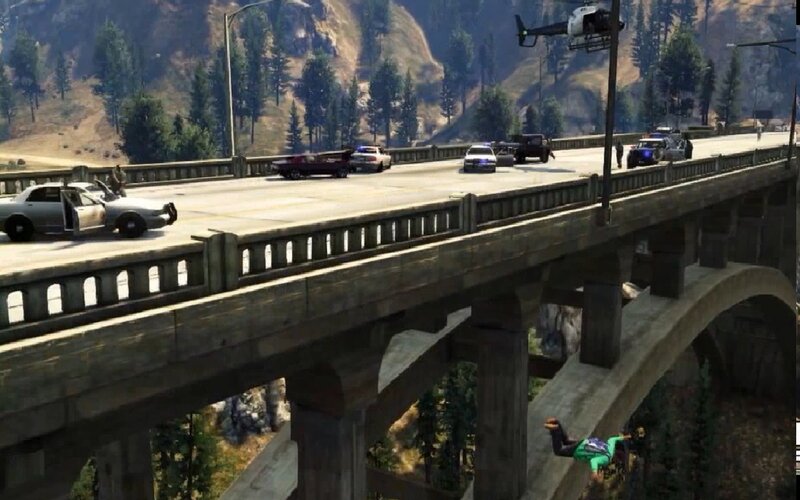 Police Chase on Bridge