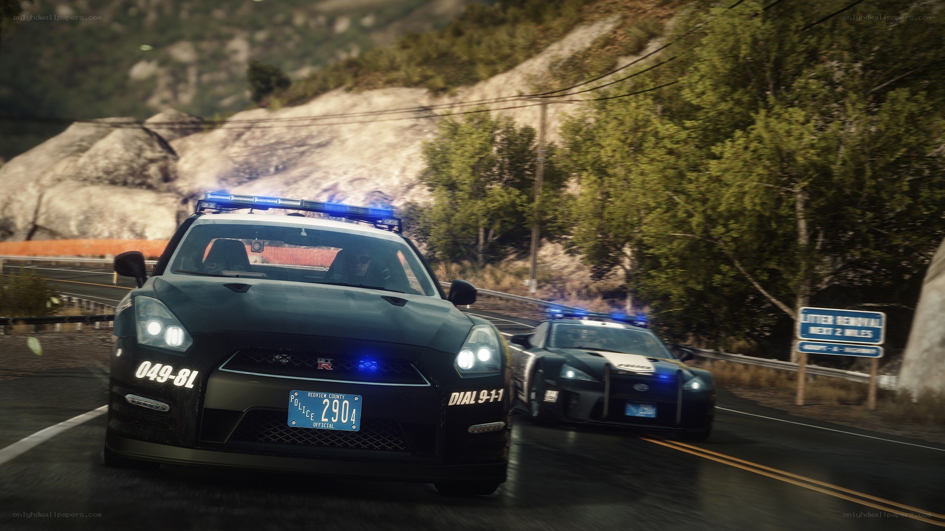 police chase on mountain road