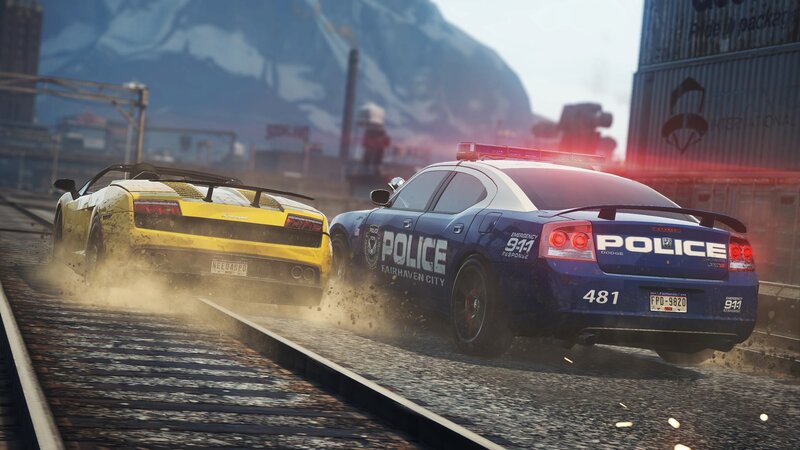 police chase on train tracks