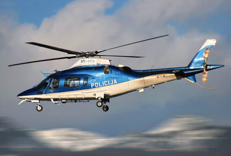 Police helicopter in flight