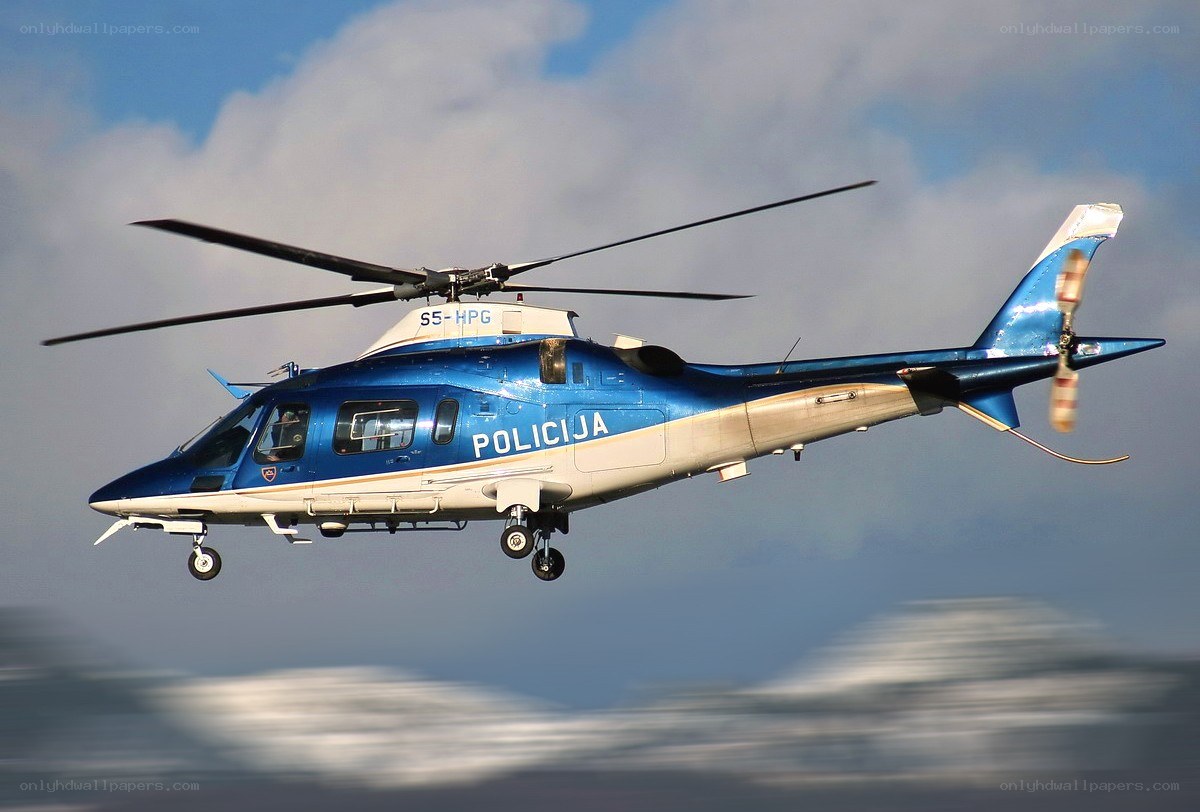 Police helicopter in flight
