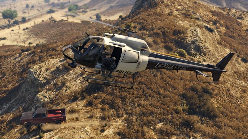 Police Helicopter over Truck