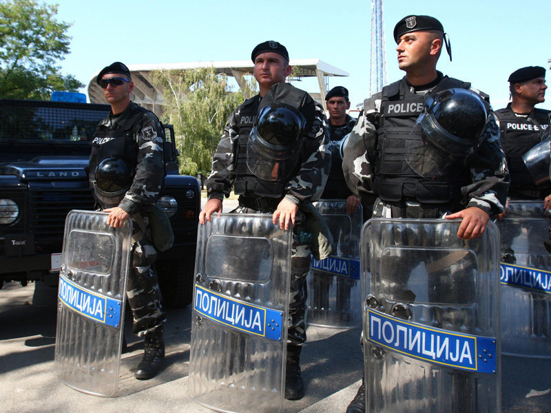 Police in riot gear