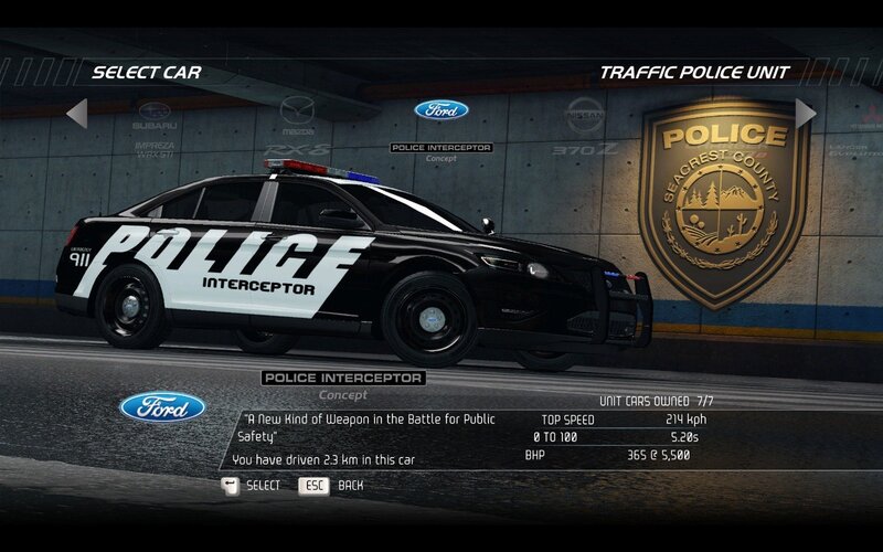 Police Interceptor car selection