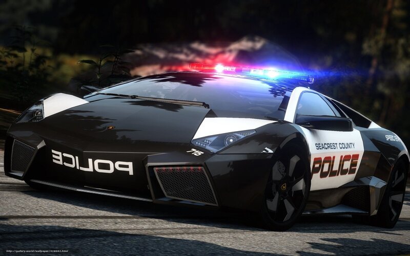 police lamborghini at night