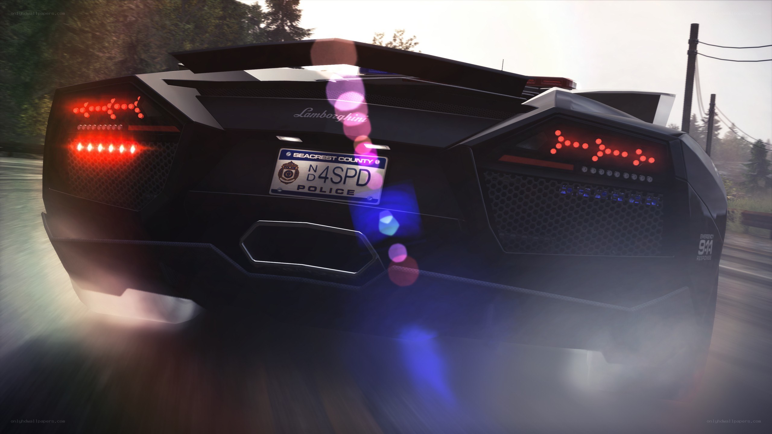 police lamborghini in motion