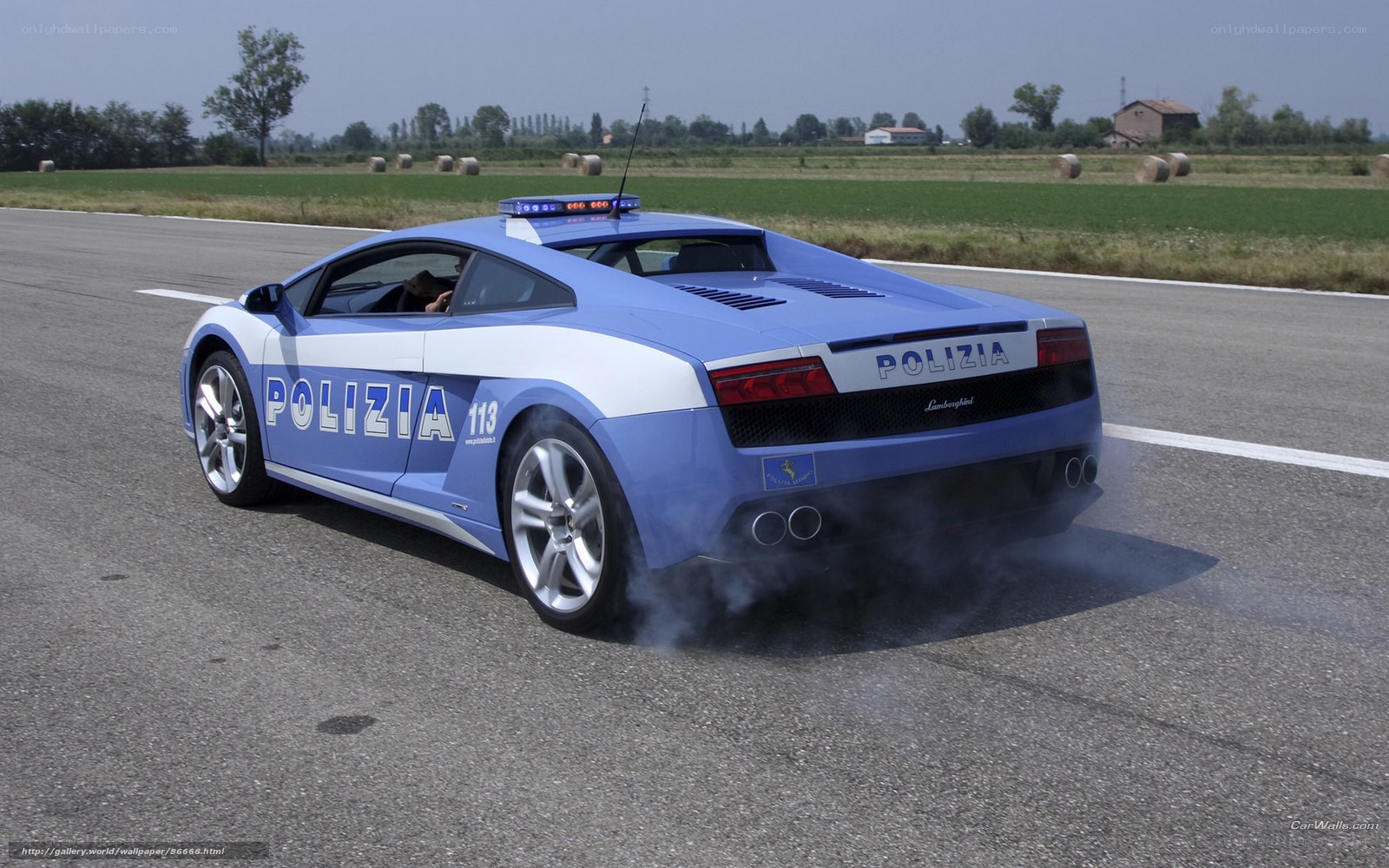 Police Lamborghini on track