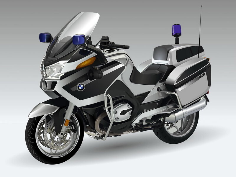Police Motorcycle — Silver