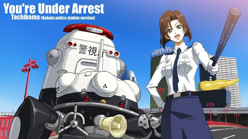 Police Officer and Robot in City