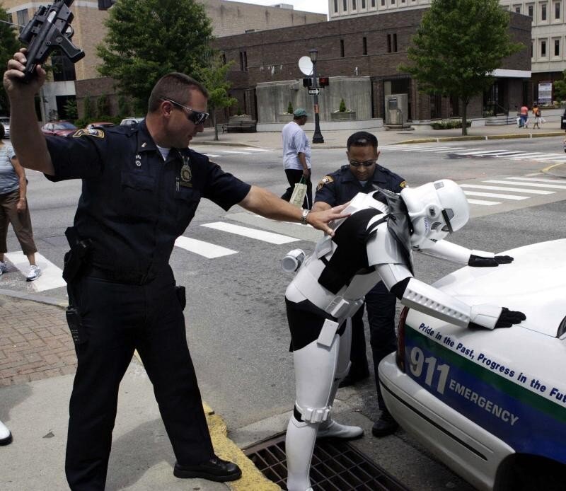 Police Officer and Stormtrooper