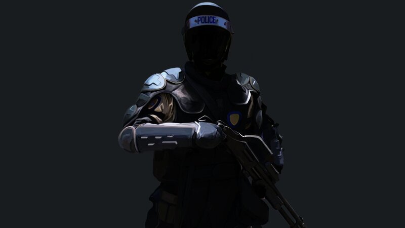 Police Officer in Armor