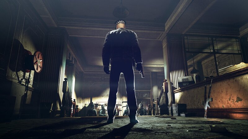 police officer in dimly lit hall