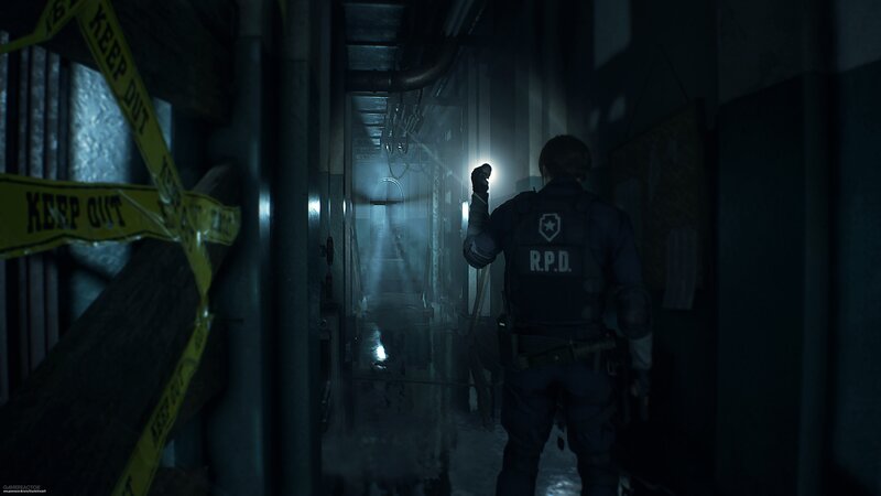 Police Officer in Hallway