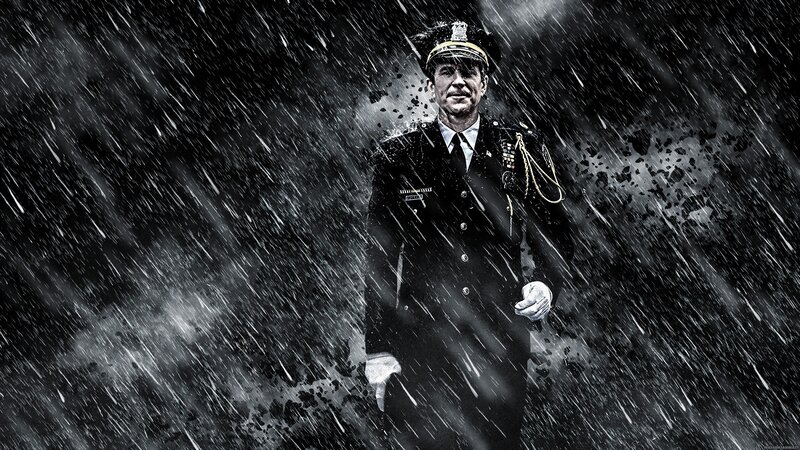police officer in the rain
