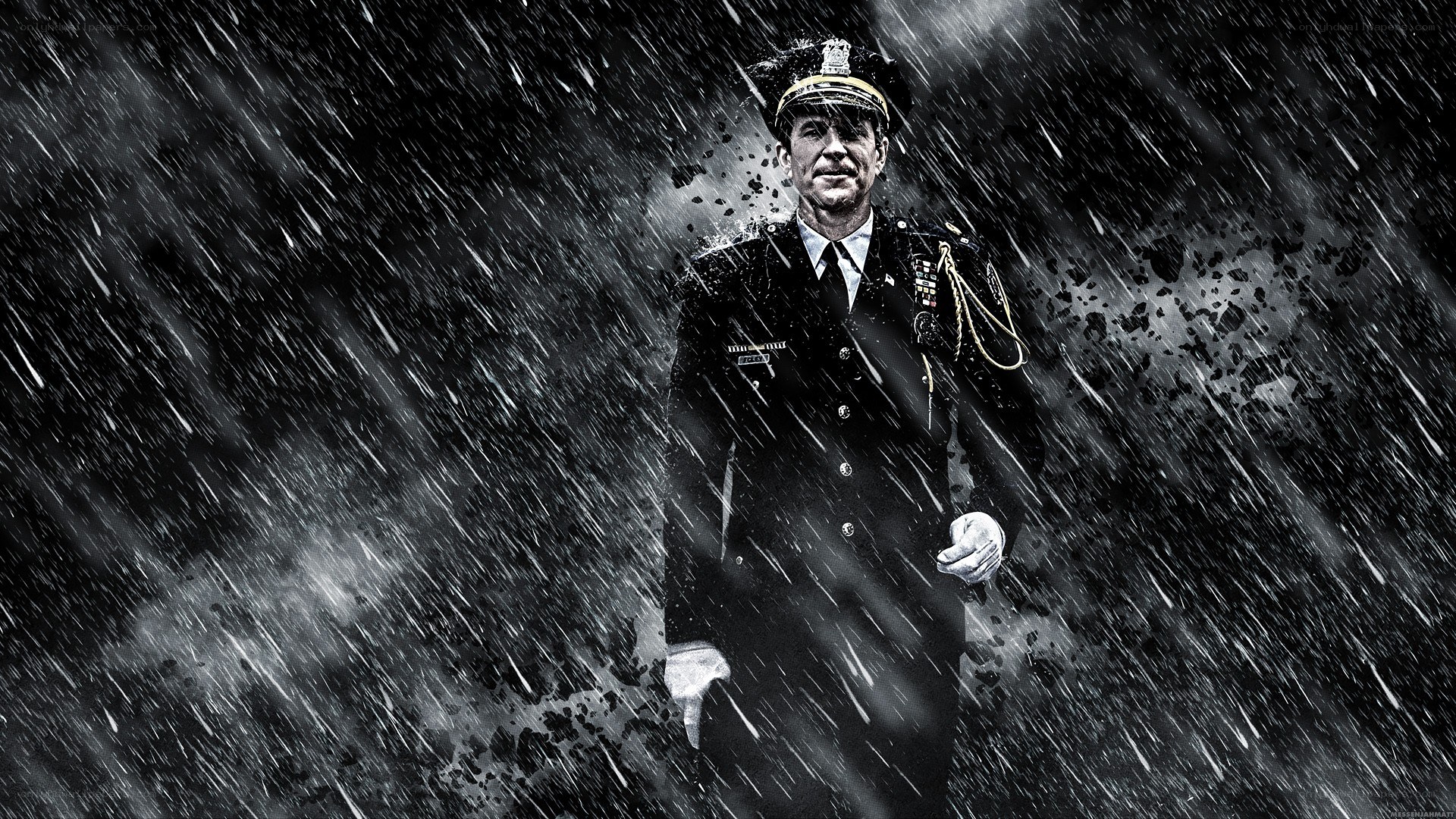 police officer in the rain