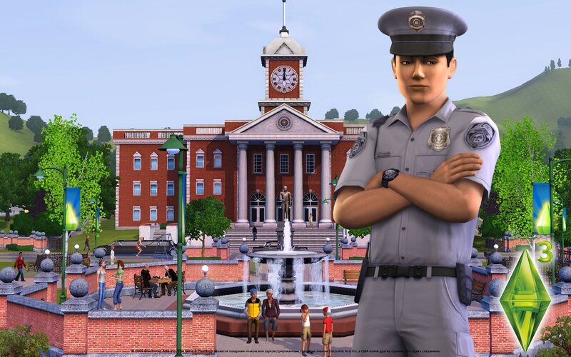 Police Officer in Town Square