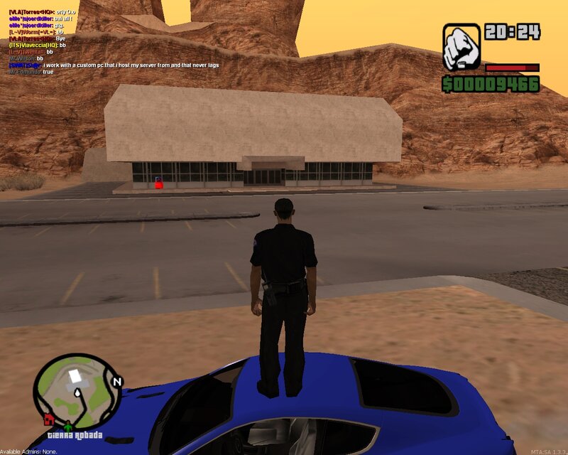 Police Officer on Car Roof