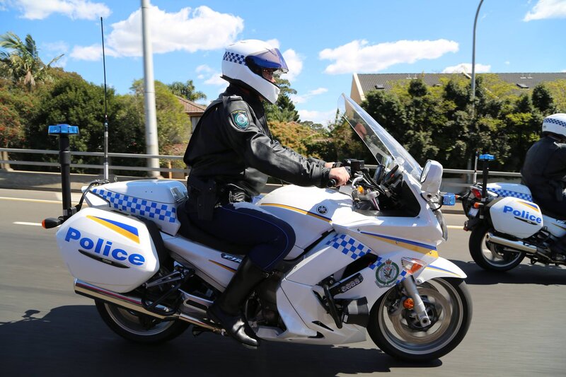 Police Officer on Motorcycle — White, Active