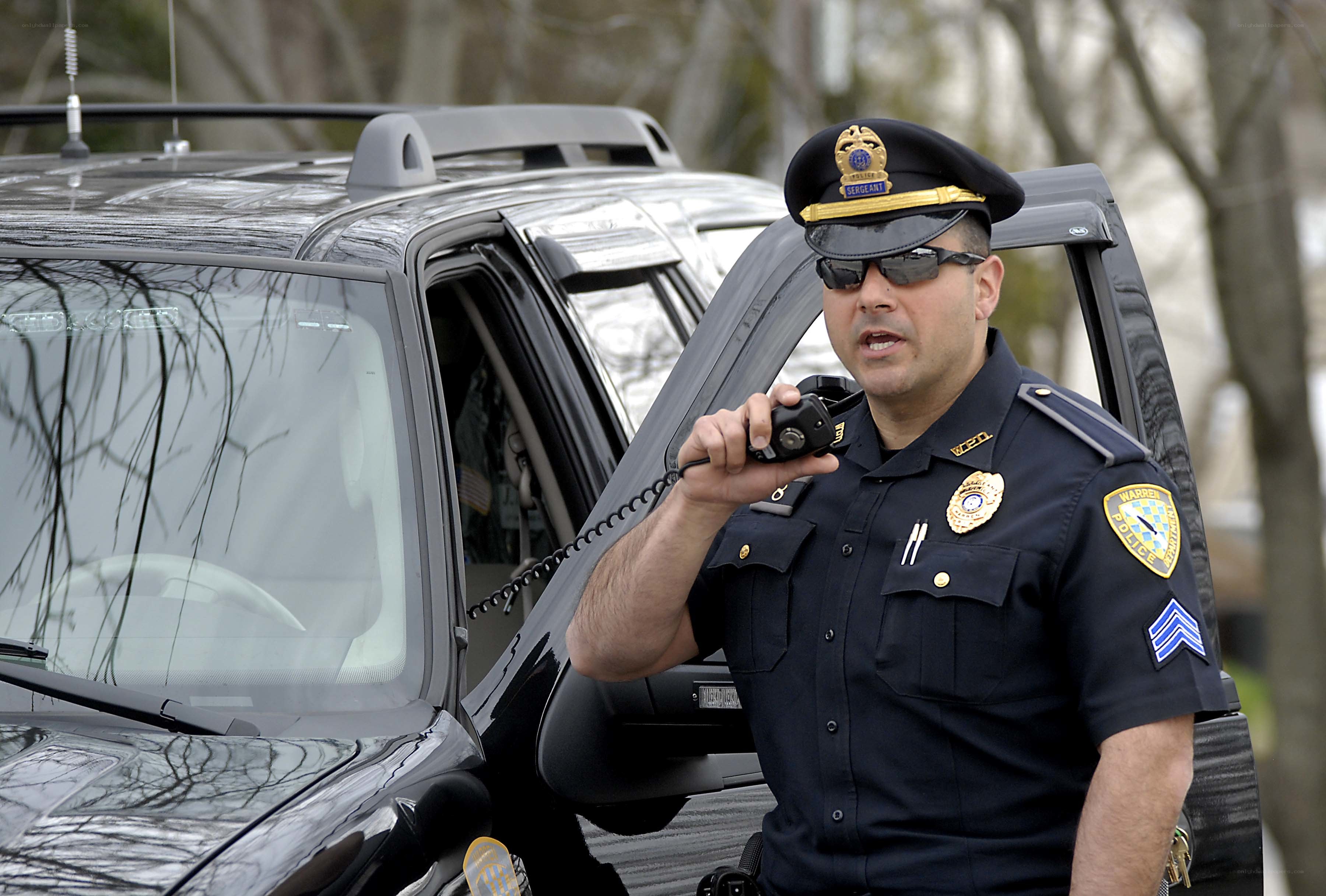 Police officer on radio