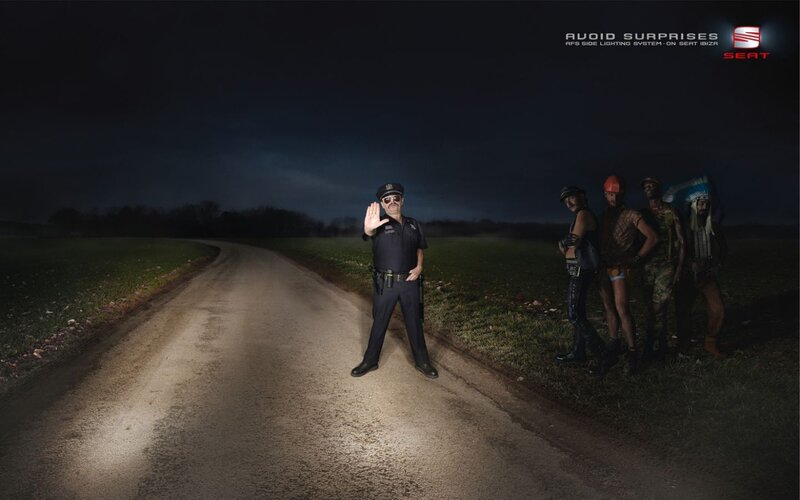 Police officer stops group at night