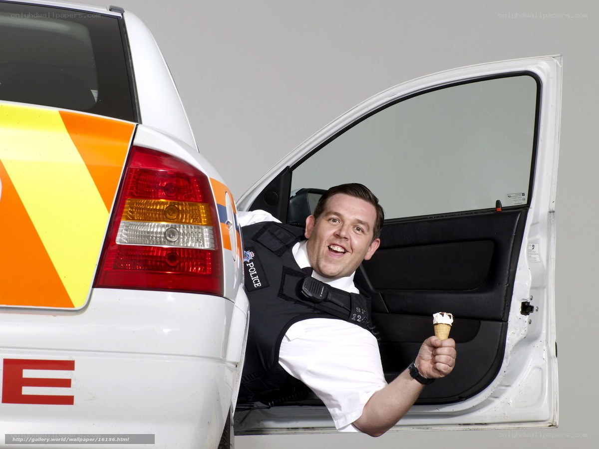 Police officer with ice cream